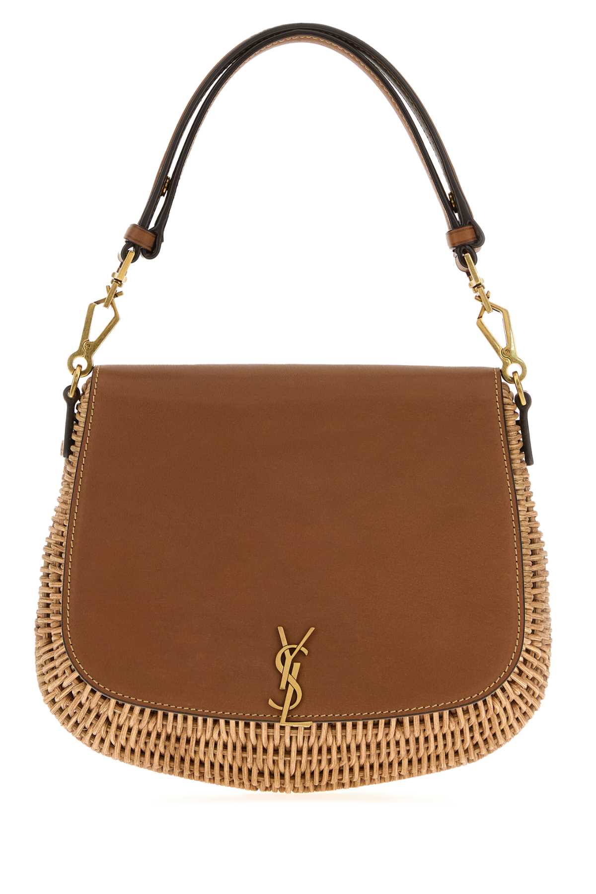 SAINT LAURENT YSL PW NOLA MBAG For Women Exterior: 100% Wicker 100% Calf Lining: 100% Fabric Finishing: Antiqued golden metal