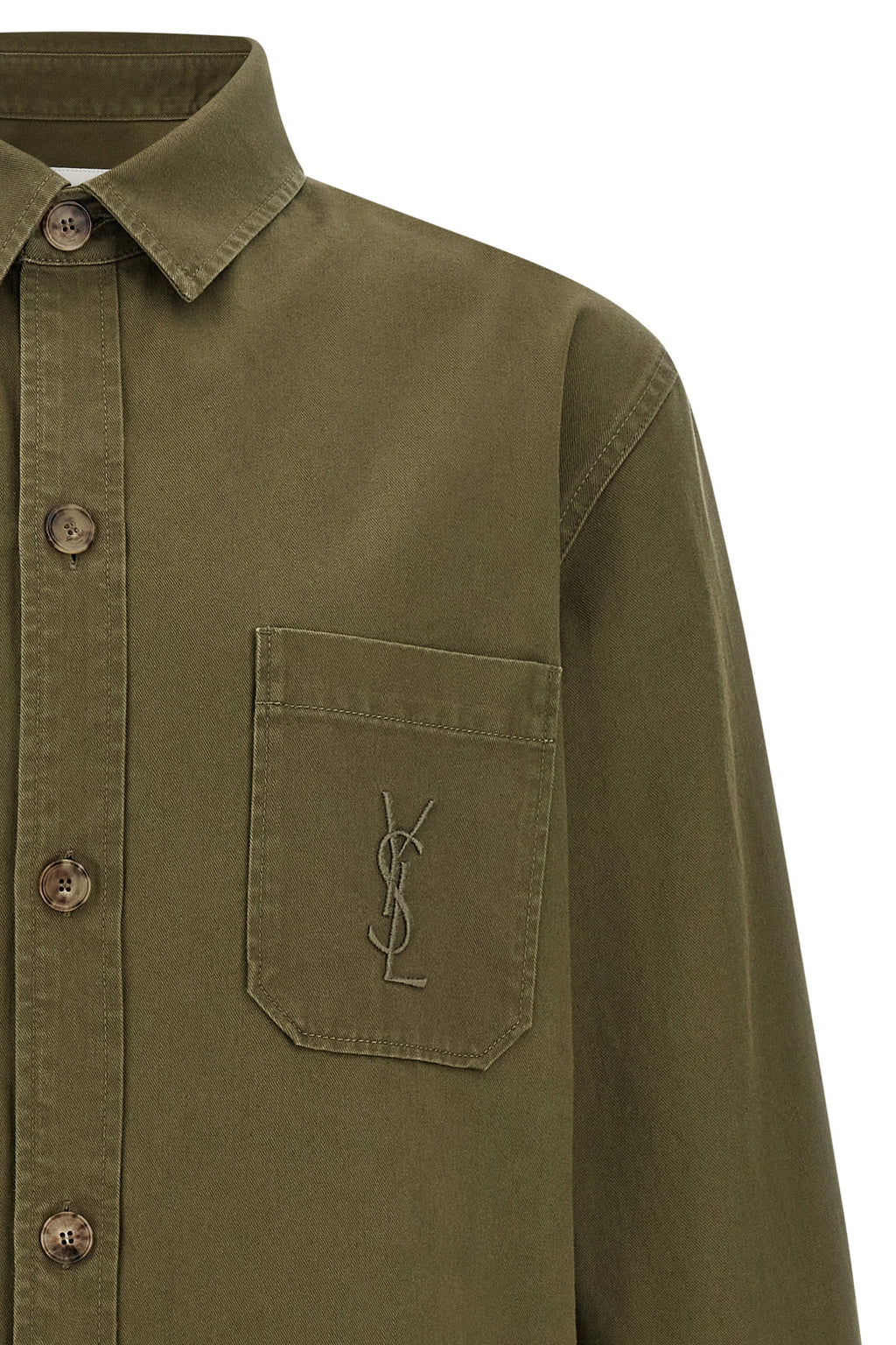 SAINT LAURENT 'Cassandre' overshirt For Men 80% cotton, 20% linen