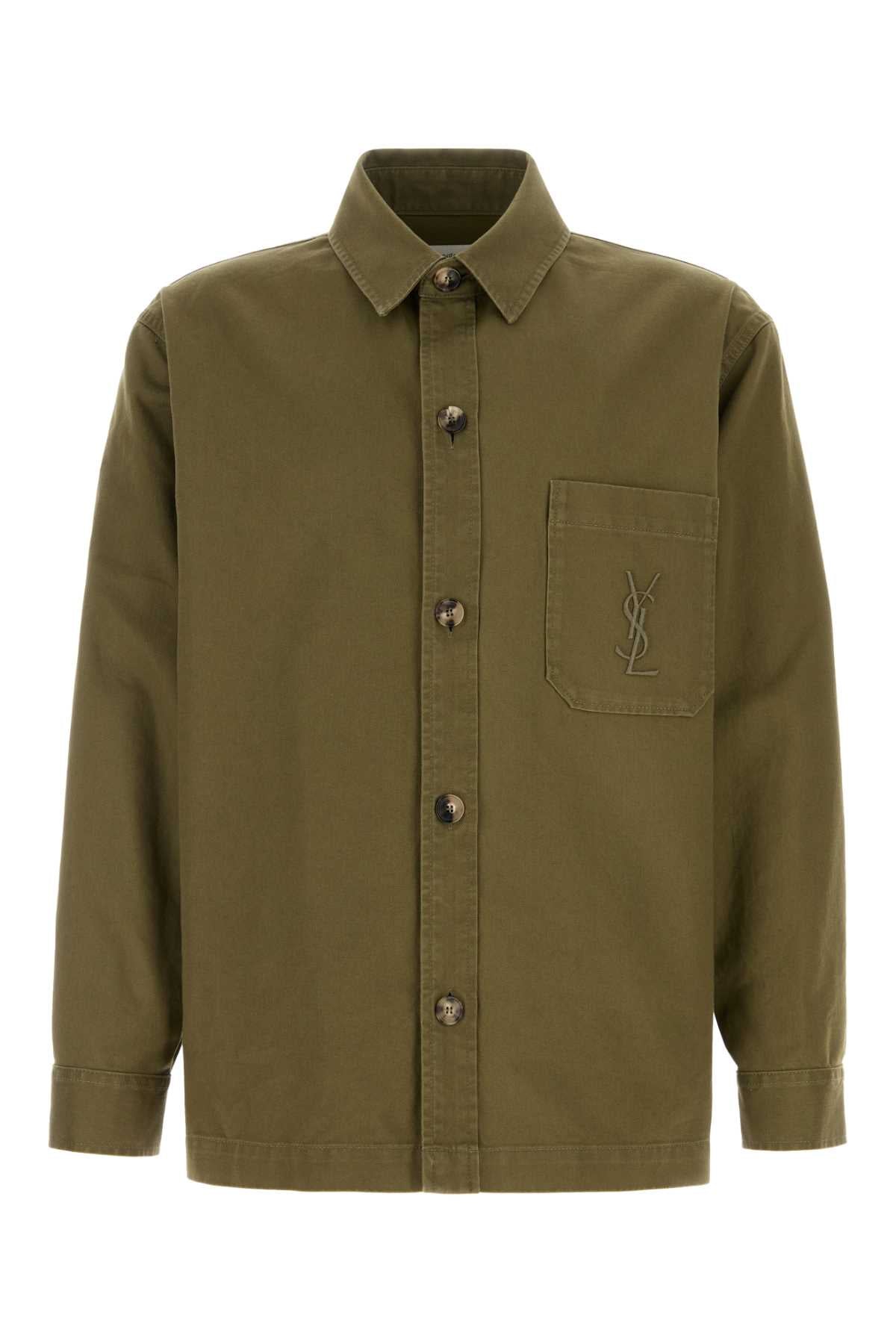 SAINT LAURENT SOLFERINO OVERSHIRT For Men Exterior: 80% Cotton 20% Linen