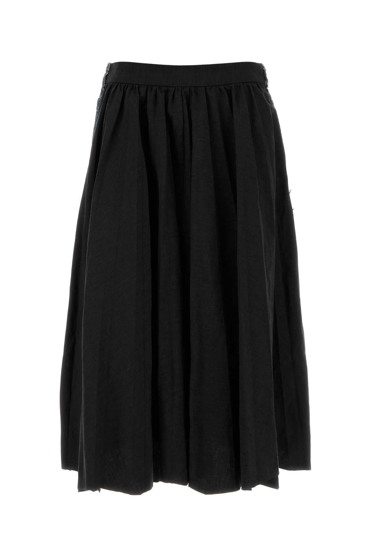 BALENCIAGA Hybrid Pleated Skirt For Women Exterior 1: 58% Linen 42% Cotton Exterior 2: 100% Cotton