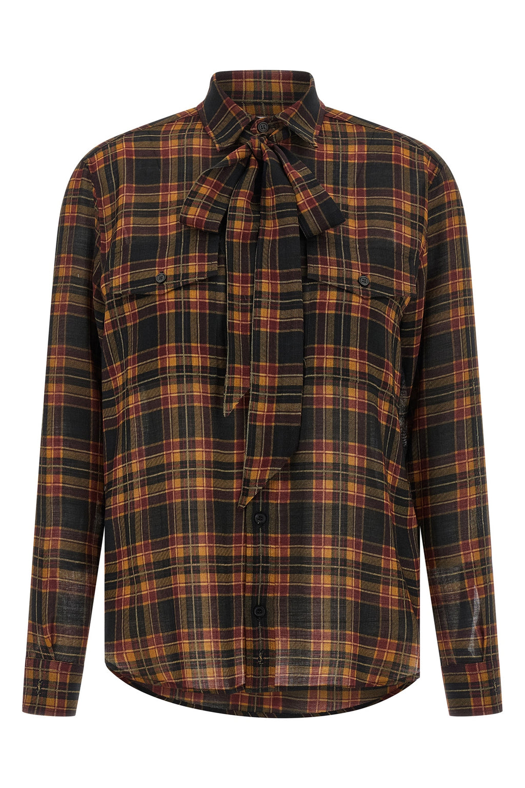 SAINT LAURENT 'Cassandre' lavallière shirt For Women 100% wool