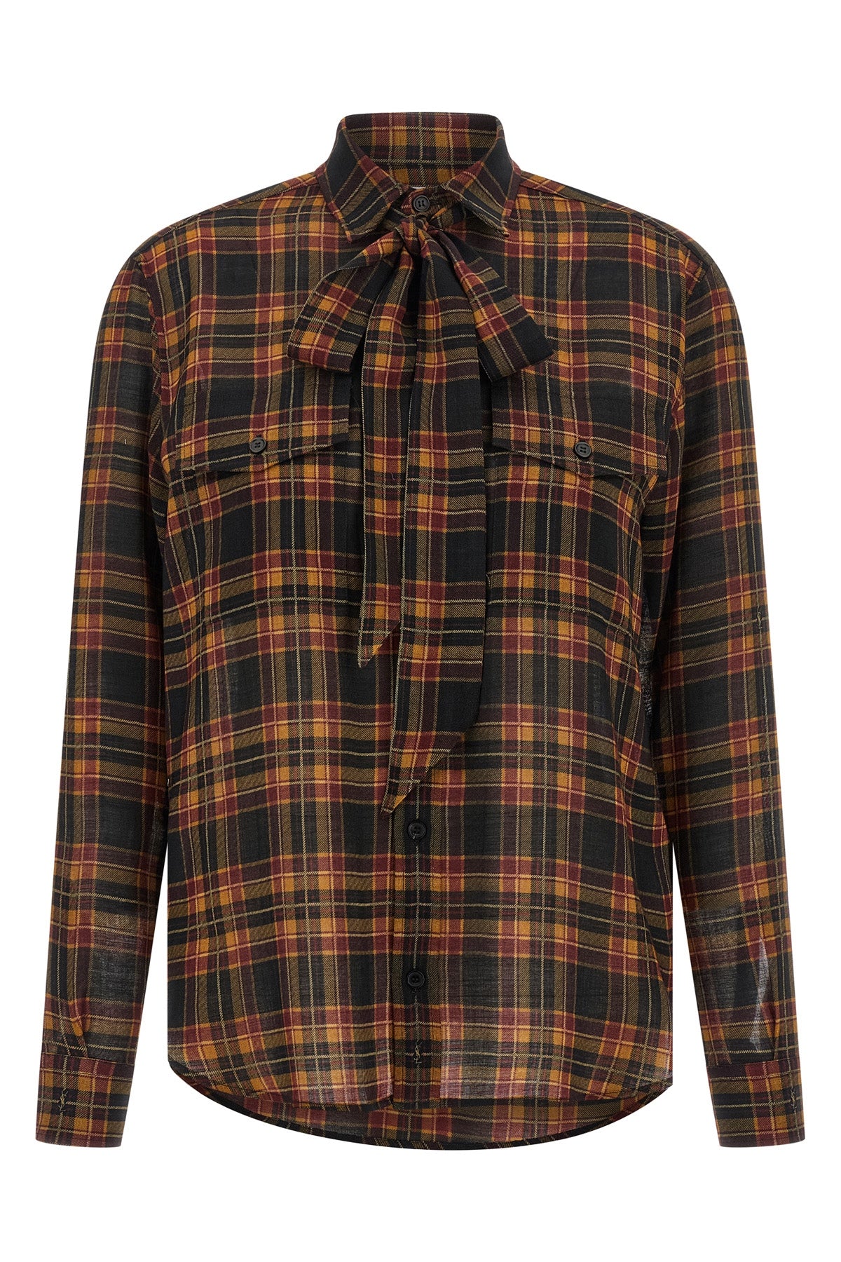 SAINT LAURENT 'Cassandre' lavallière shirt For Women 100% wool