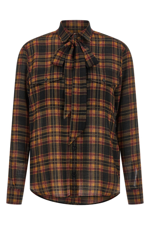 SAINT LAURENT 'Cassandre' lavallière shirt For Women 100% wool