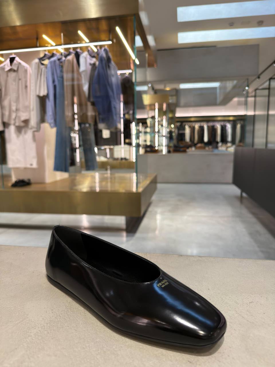 Brushed leather ballet flats