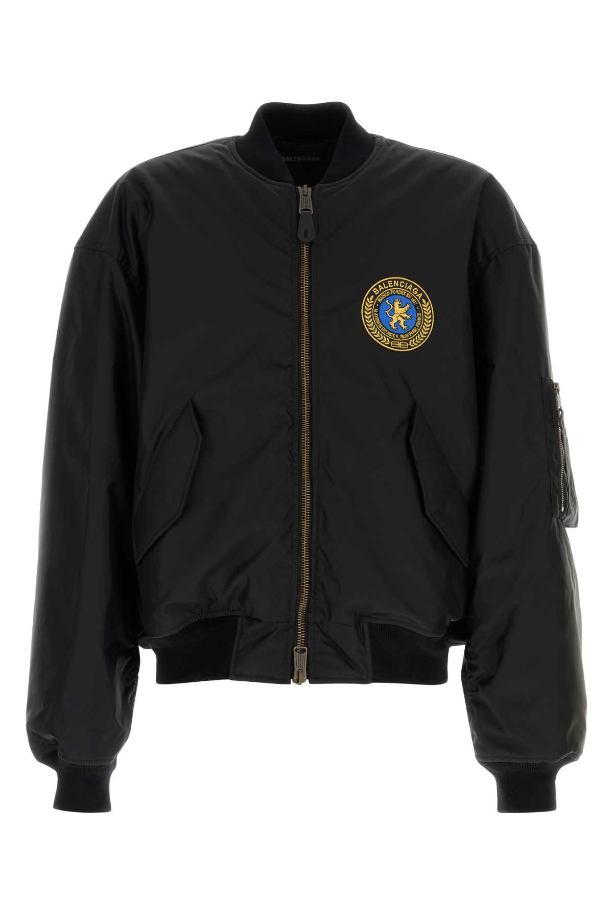 BALENCIAGA Large fit Bomber For Men Exterior: 100% Nylon Lining: 100% Polyester Padding: 60% Silk 40% Nylon