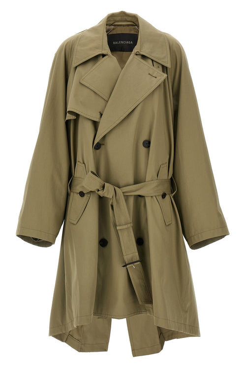 BALENCIAGA 'Draped Neck' trench coat For Women 100% cotton