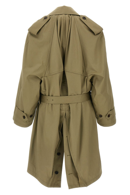 BALENCIAGA 'Draped Neck' trench coat For Women 100% cotton