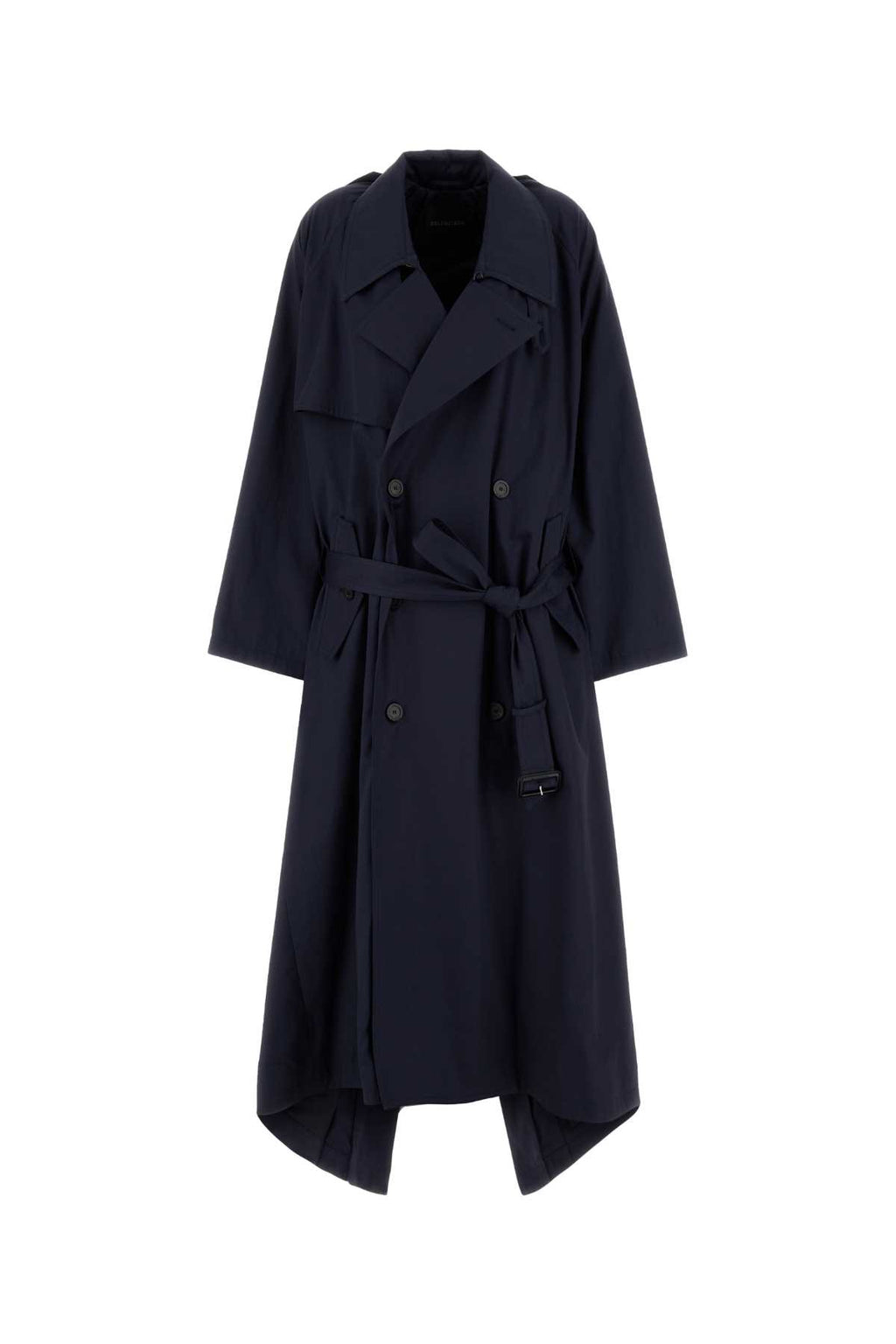 BALENCIAGA Draped Neck Trench For Women Exterior: 100% Cotton Lining: 100% Cupro