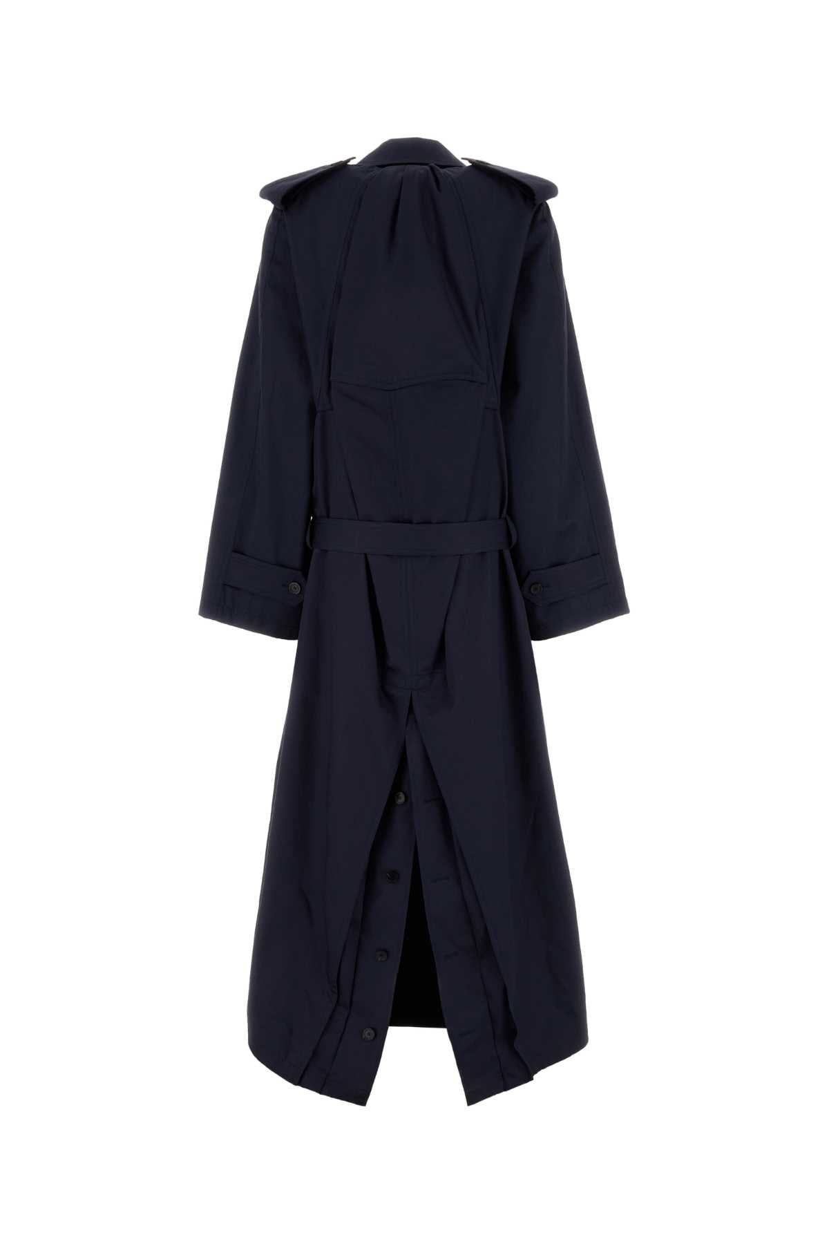 BALENCIAGA Draped Neck Trench For Women Exterior: 100% Cotton Lining: 100% Cupro