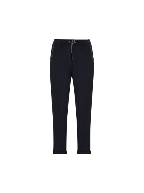 Pantaloni jogging in cotone e seta con monile