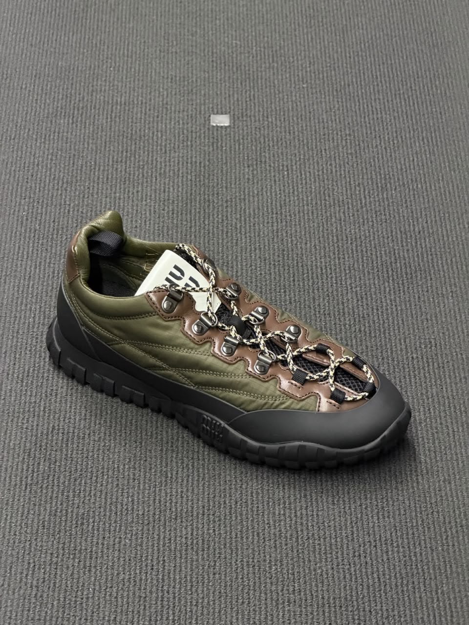 Technical Fabric and Leather Hiking Sneakers