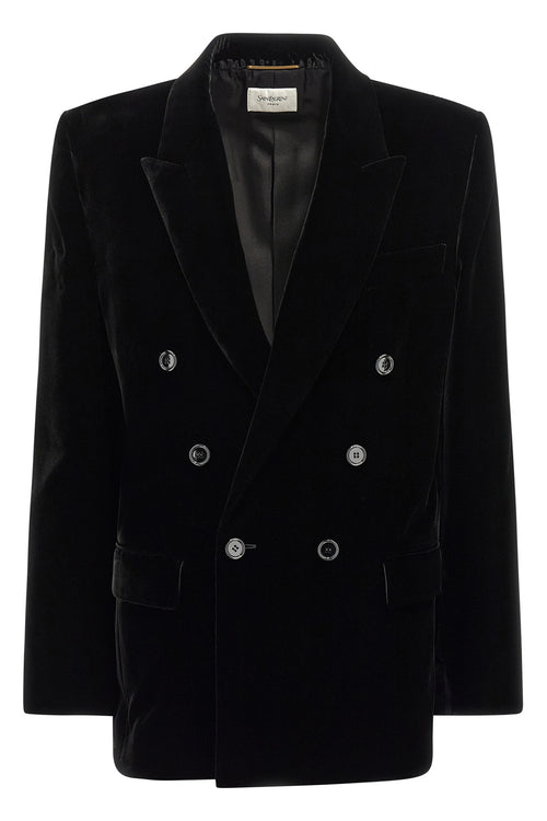 SAINT LAURENT 'Cassandre' blazer For Women 68% viscose 32% cupro