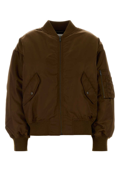 SAINT LAURENT BOMBER AMPLE For Women Exterior: 100% Nylon Lining: 63% Viscose 37% Cotton Padding: 100% Polyester