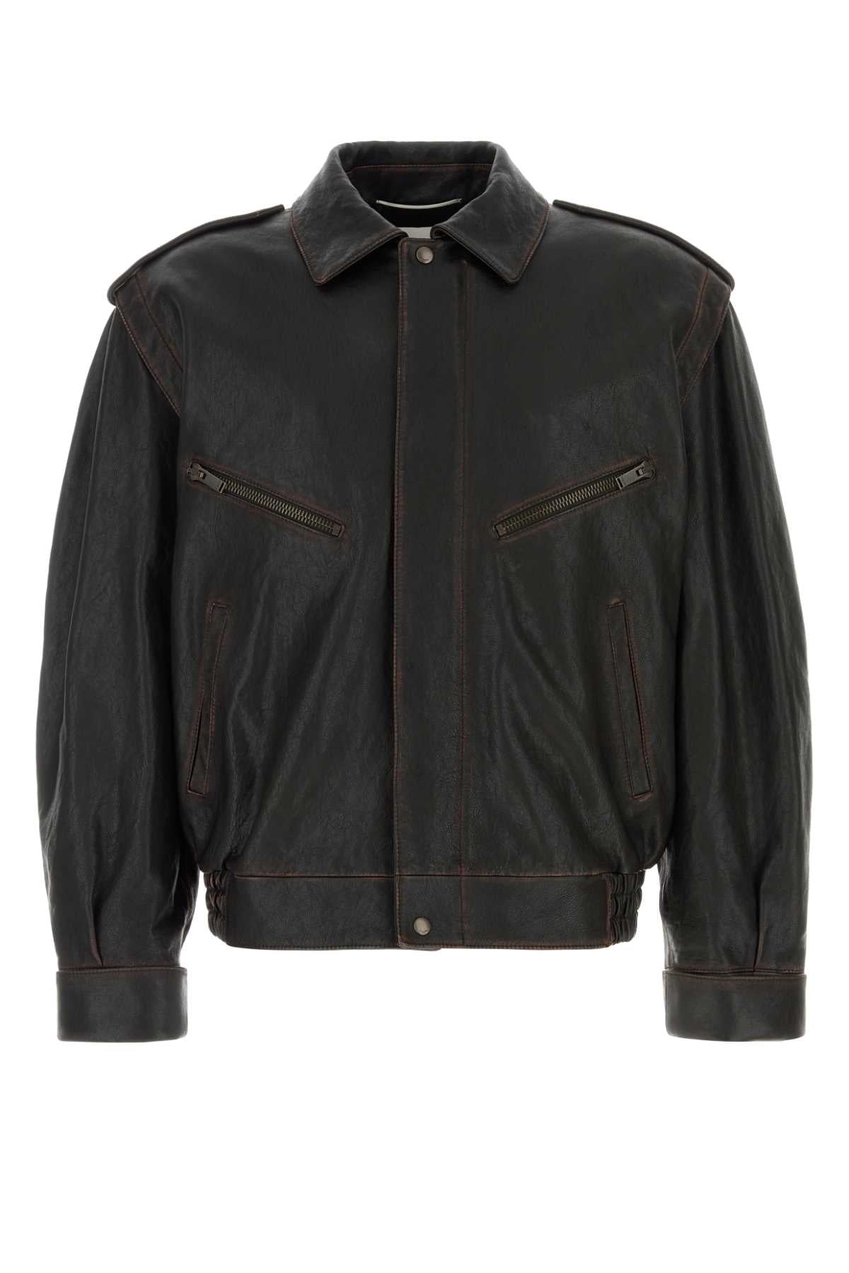 SAINT LAURENT VESTE COURTE BORD EL For Men Exterior: 100% Lamb Lining: 60% Cupro 40% Cotton