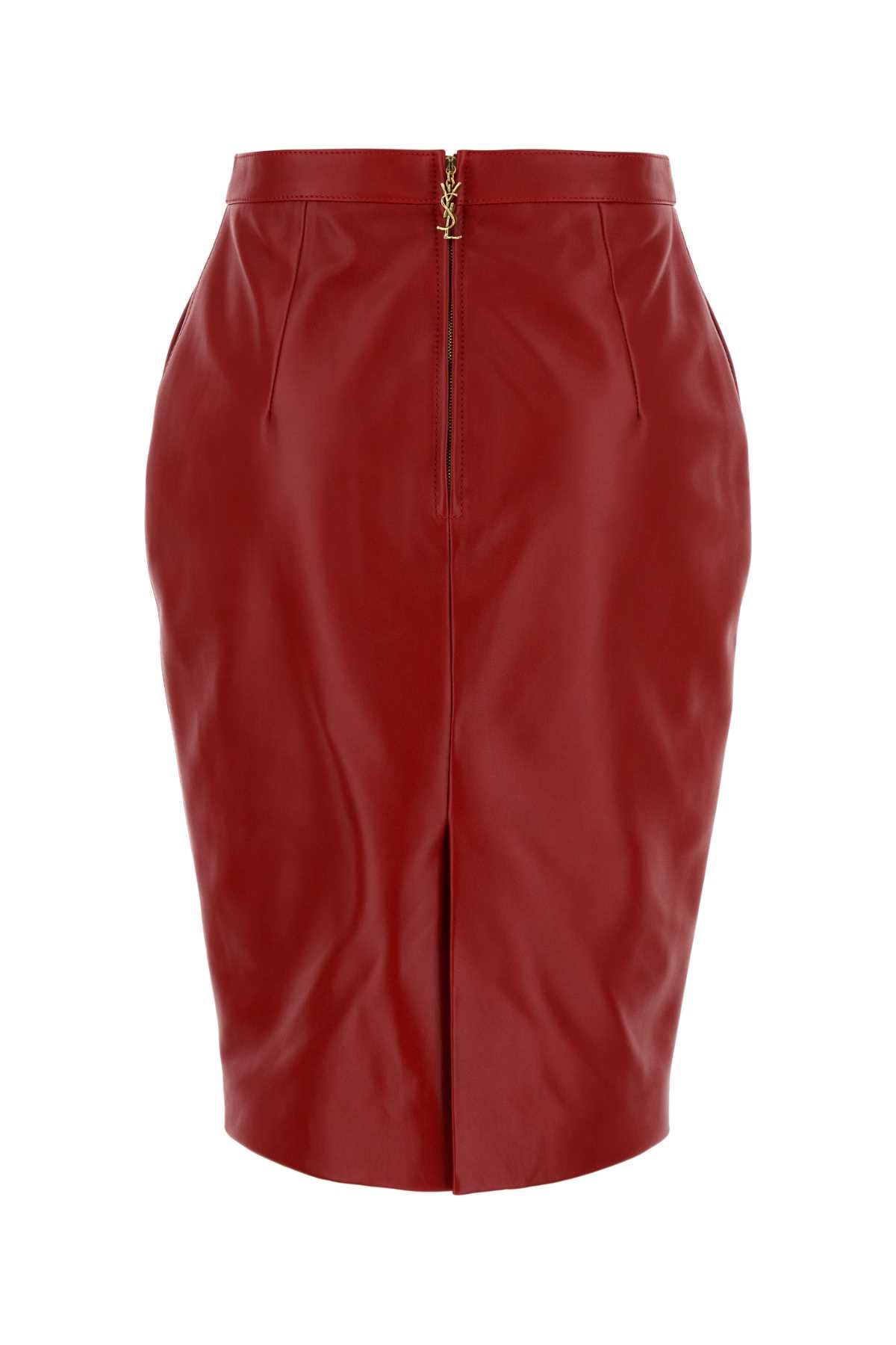 SAINT LAURENT JUPE LONGUEUR MIDI P For Women Exterior: 100% Lamb Lining: 100% Silk
