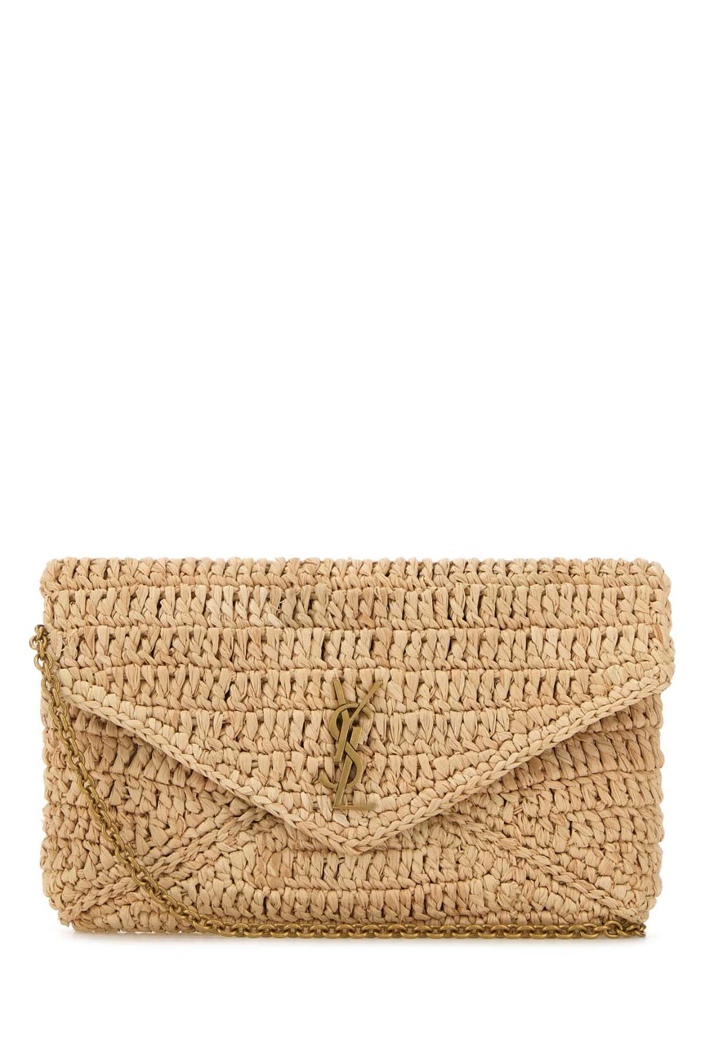 SAINT LAURENT YSL PW MBAG For Women Exterior: 100% Raffia Finishing: Antiqued golden metal