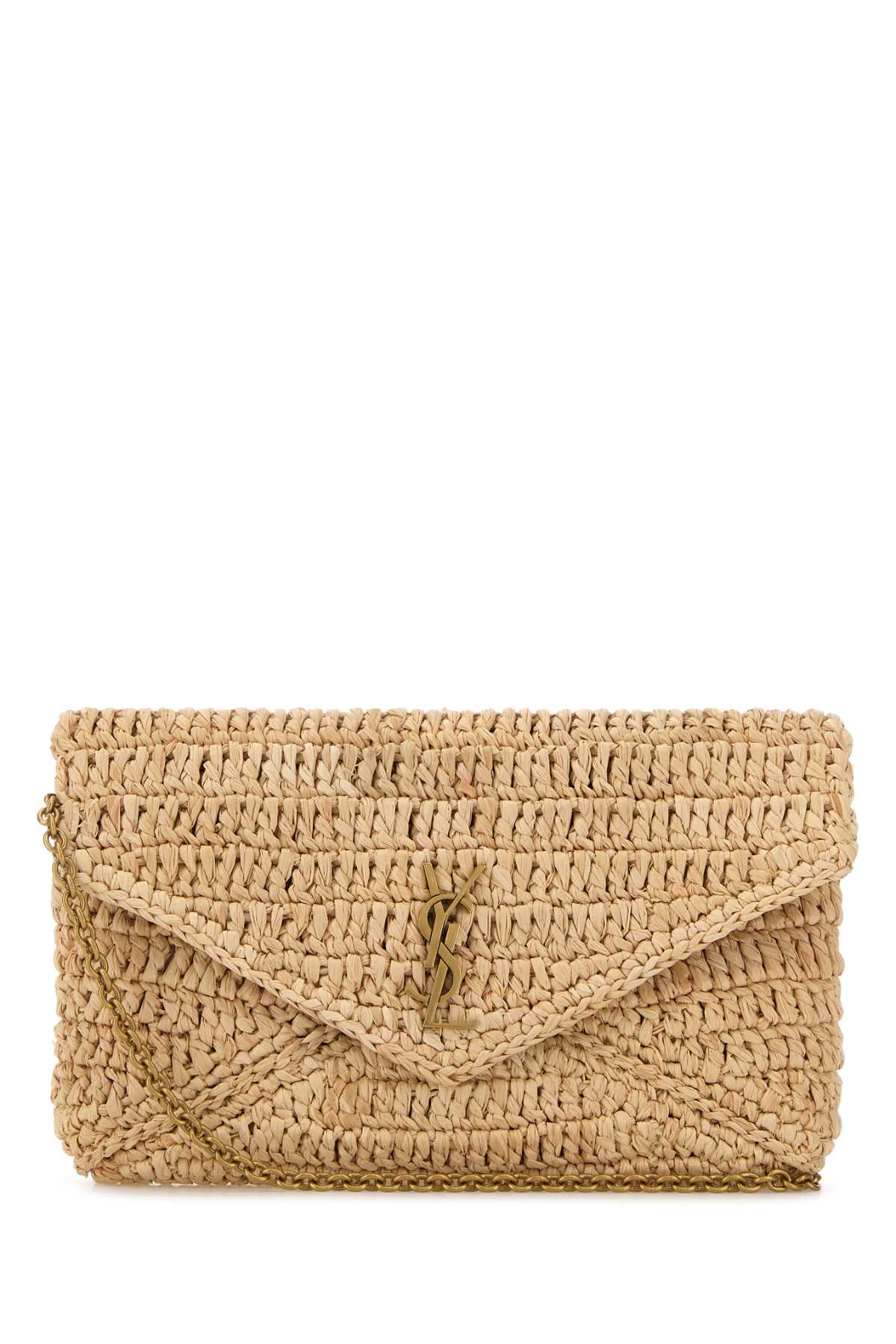 SAINT LAURENT YSL PW MBAG For Women Exterior: 100% Raffia Finishing: Antiqued golden metal