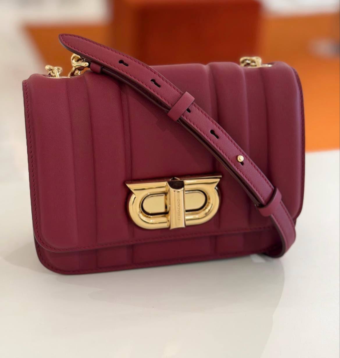 Ferragamo Gancini Quilted Shoulder Bag