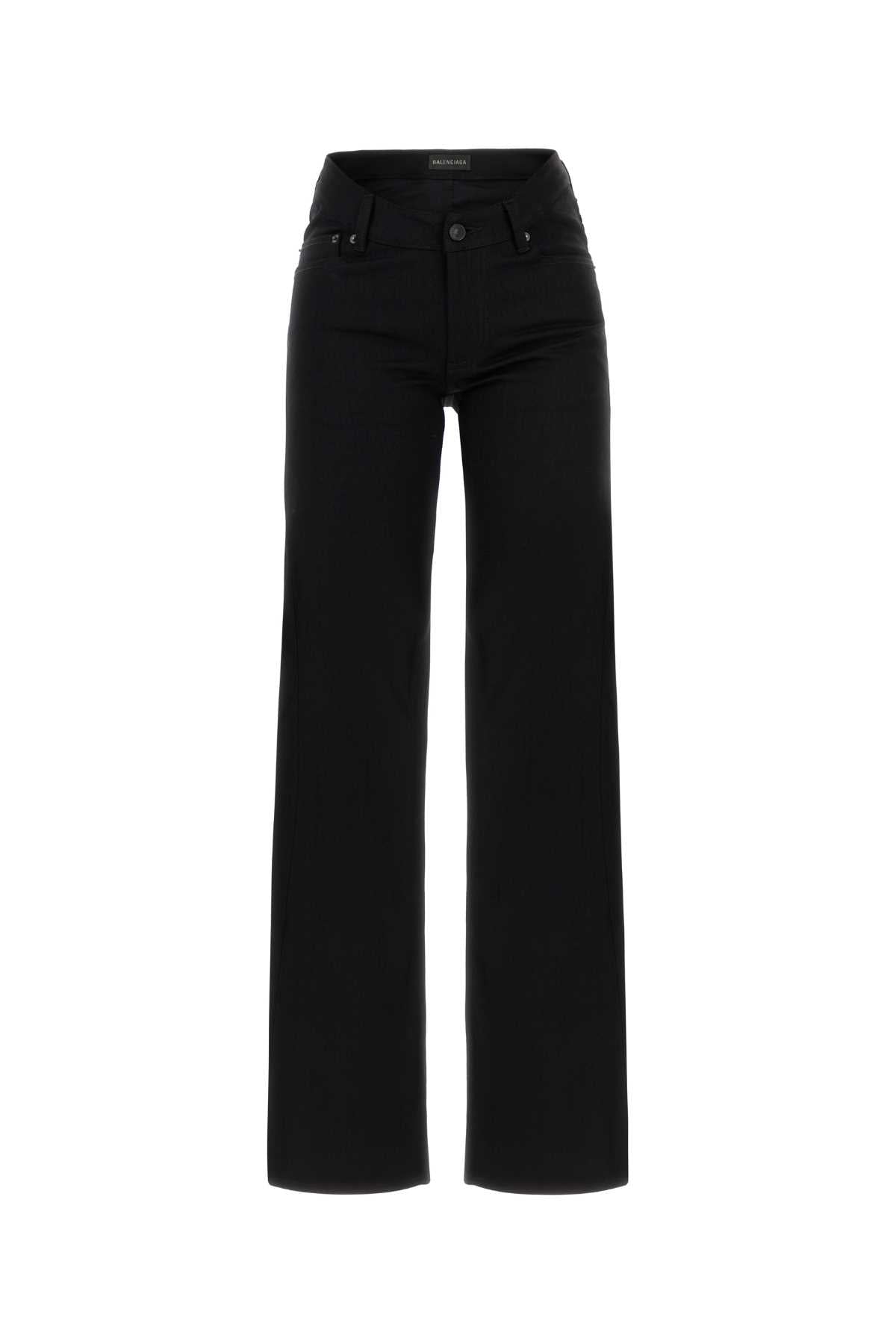BALENCIAGA CURVED WAIST PANTS For Women Exterior: 100% Cotton