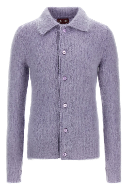 GUCCI 'Polo' cardigan For Men 67% mohair wool 28% polyamide 5% wool