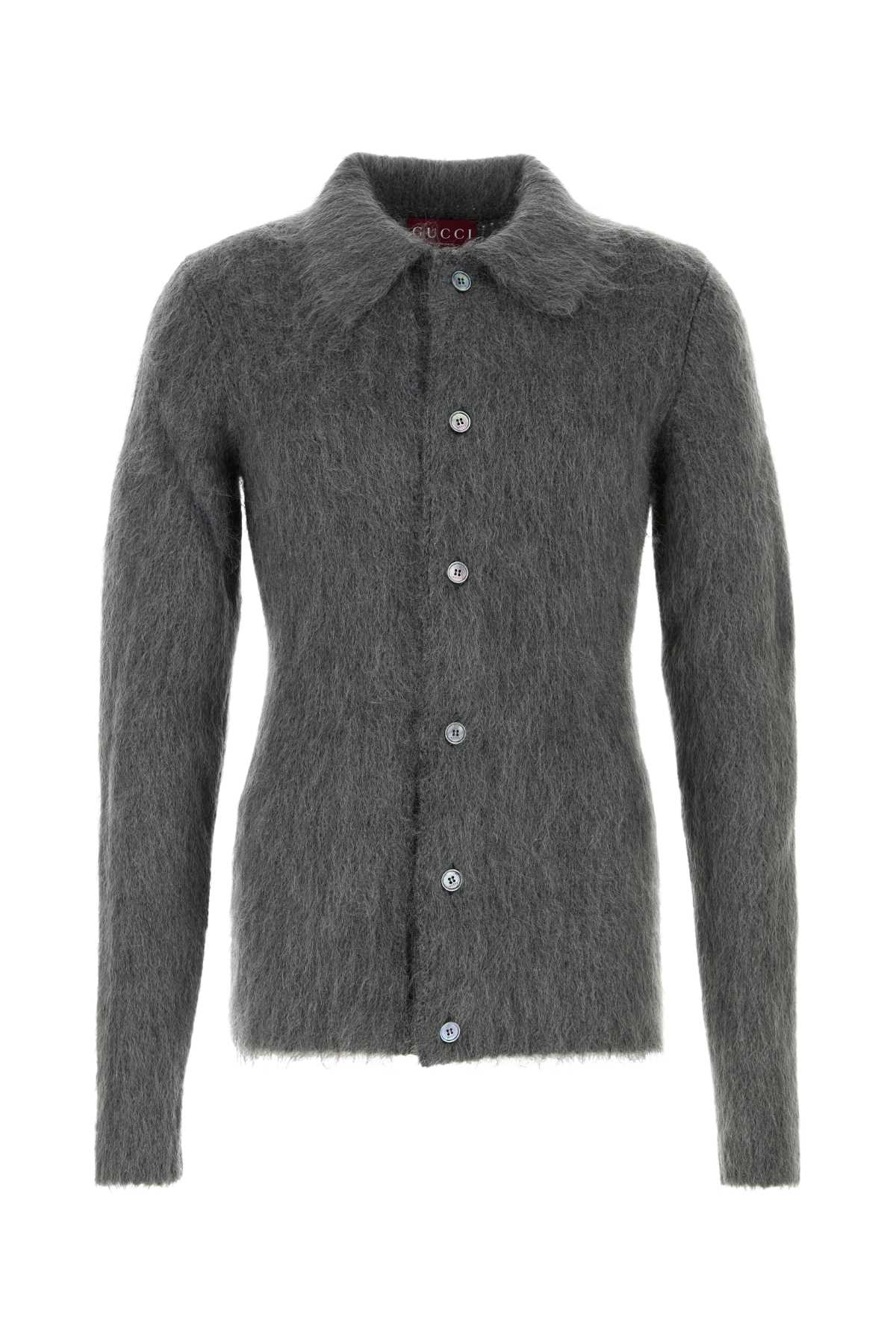 GUCCI POLO CARDIGAN For Men Exterior: 67% Mohair 28% Nylon 5% Wool