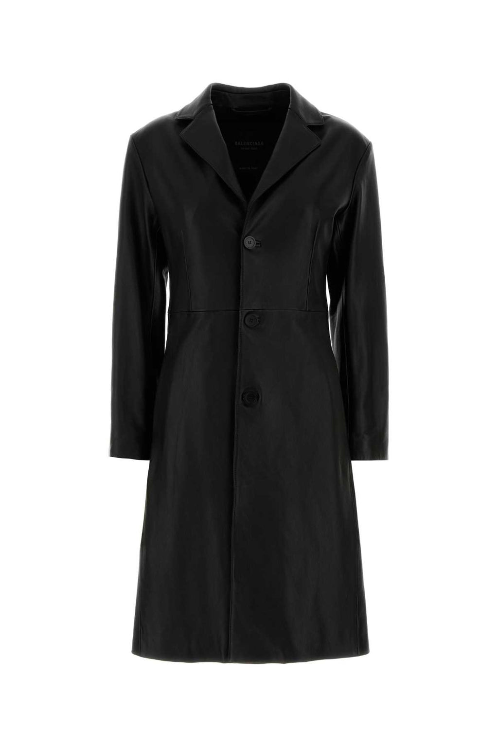 BALENCIAGA FITTED COAT For Women Exterior: 100% Leather Lining: 100% Fabric