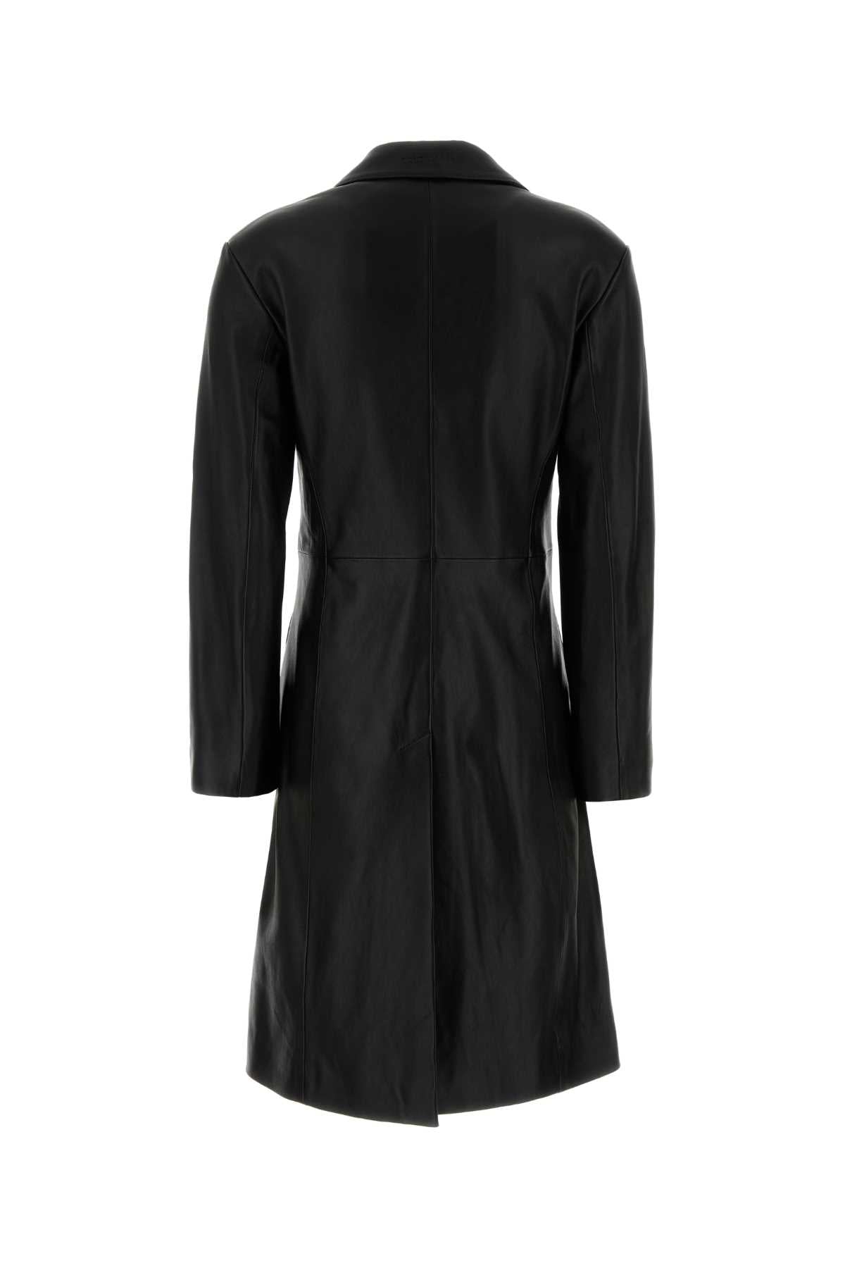 BALENCIAGA FITTED COAT For Women Exterior: 100% Leather Lining: 100% Fabric