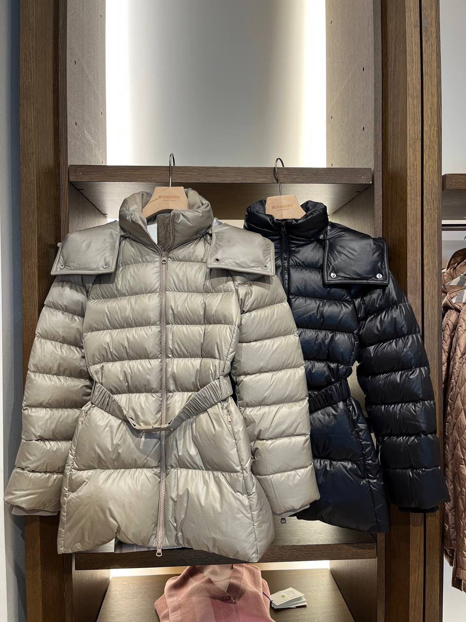 Detachable Hood Belted Puffer Jacket
