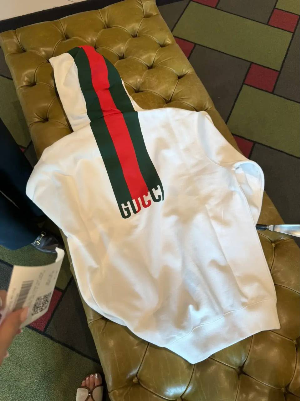 Web Stripe Hooded Sweatshirt