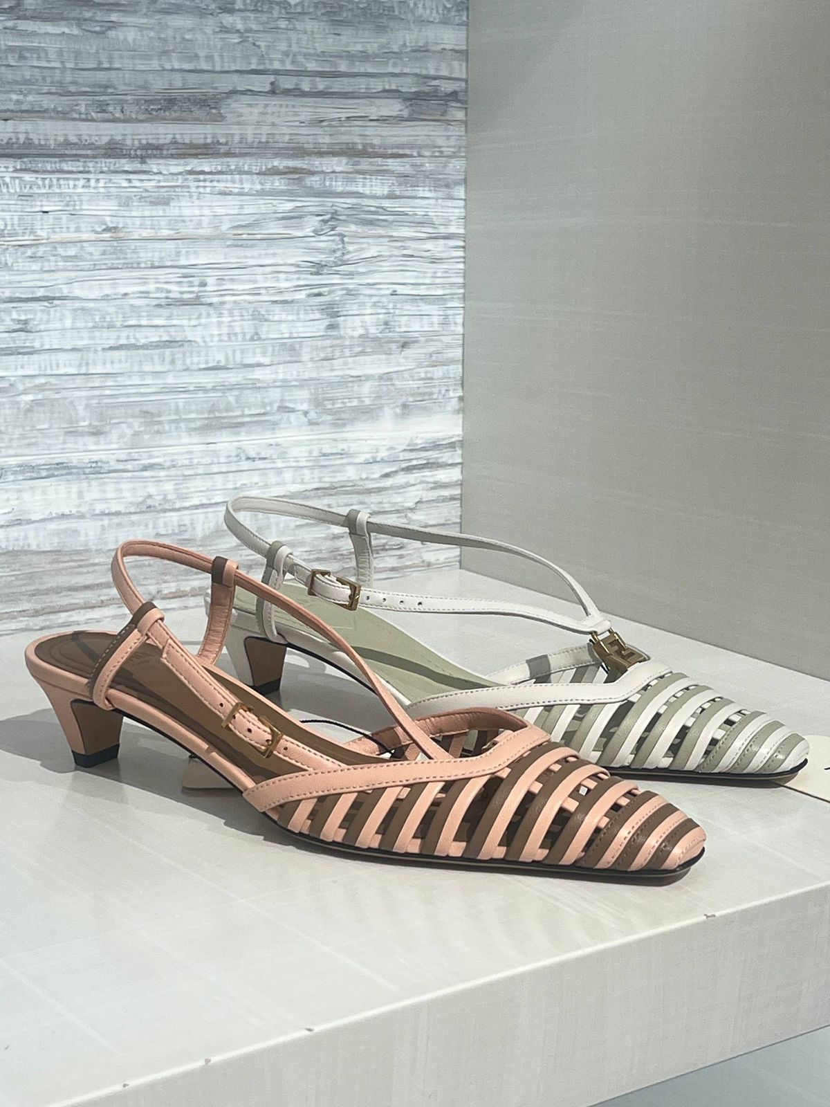 First Cage Slingback Pumps