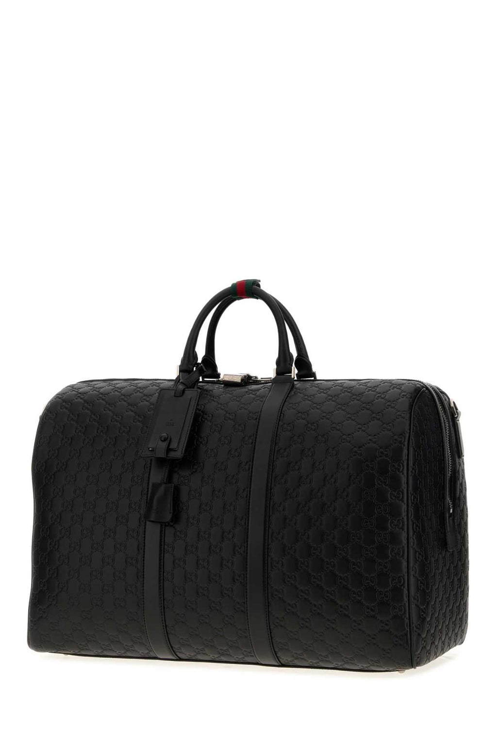 GUCCI DUFFLE WITH SHOULDER, ADDRESS AND KEYS TAG, PADLOC For Men Exterior: 100% Leather Lining: 100% Fabric Finishing: Silver metal