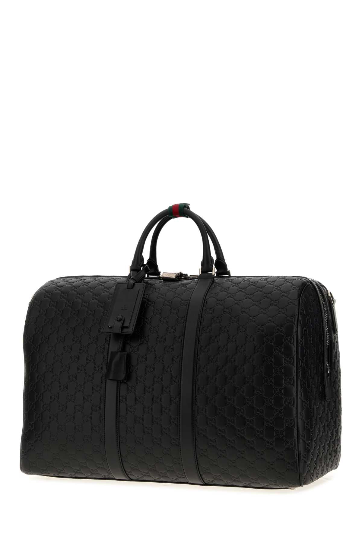 GUCCI DUFFLE WITH SHOULDER, ADDRESS AND KEYS TAG, PADLOC For Men Exterior: 100% Leather Lining: 100% Fabric Finishing: Silver metal