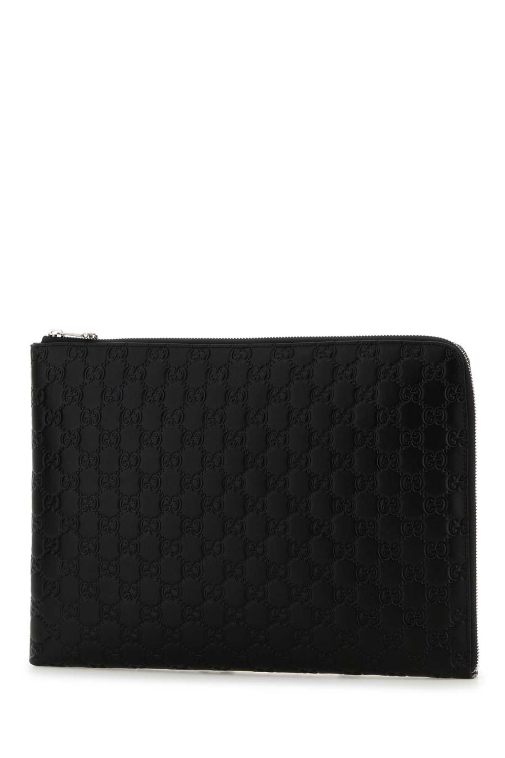 GUCCI MAN POUCH WITH REMOVABLE HANDLE For Men Exterior: 100% Leather Lining: 100% Fabric Finishing: Silver metal