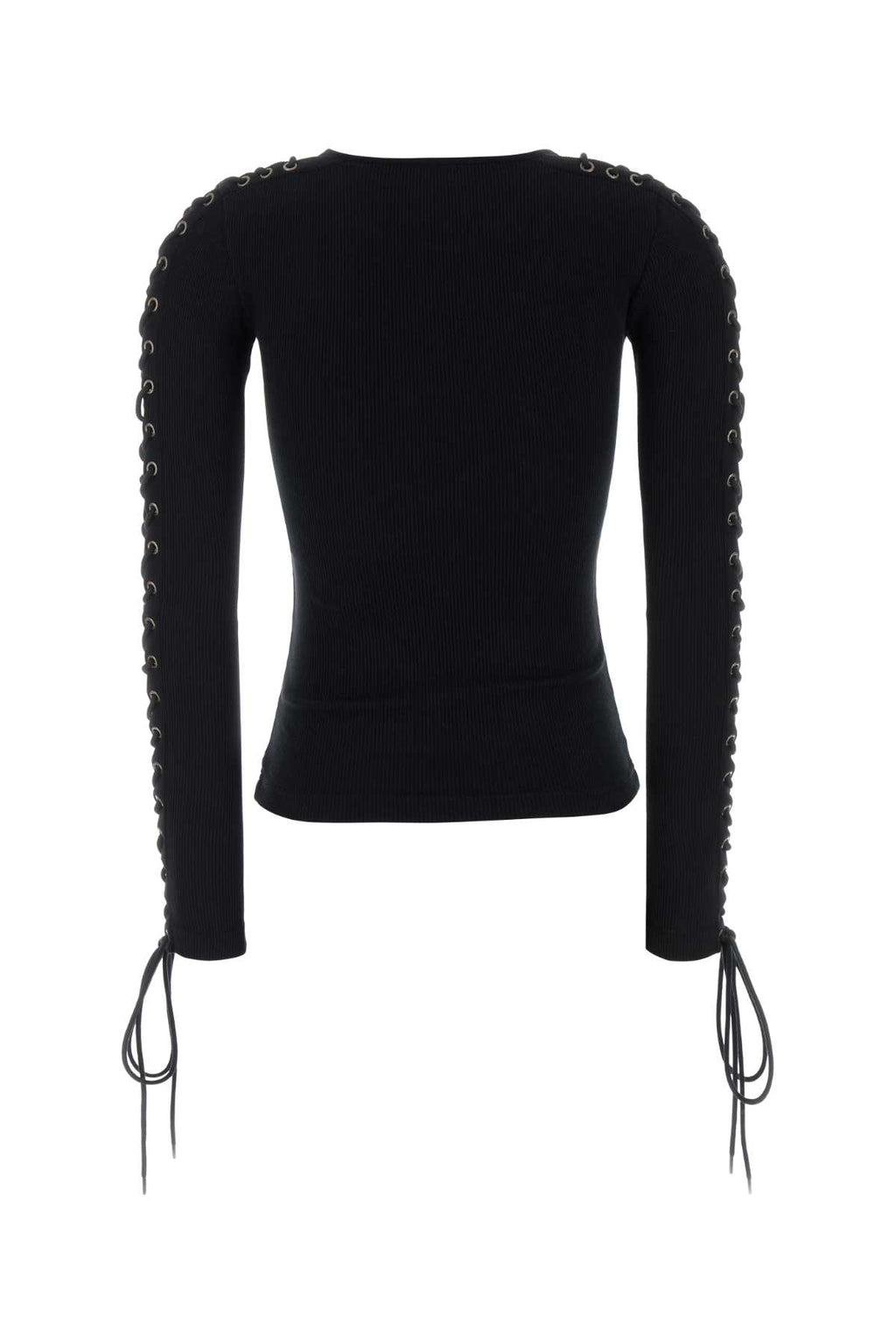BALENCIAGA LACE-UP L/S T-SHIRT For Women Exterior: 100% Cotton