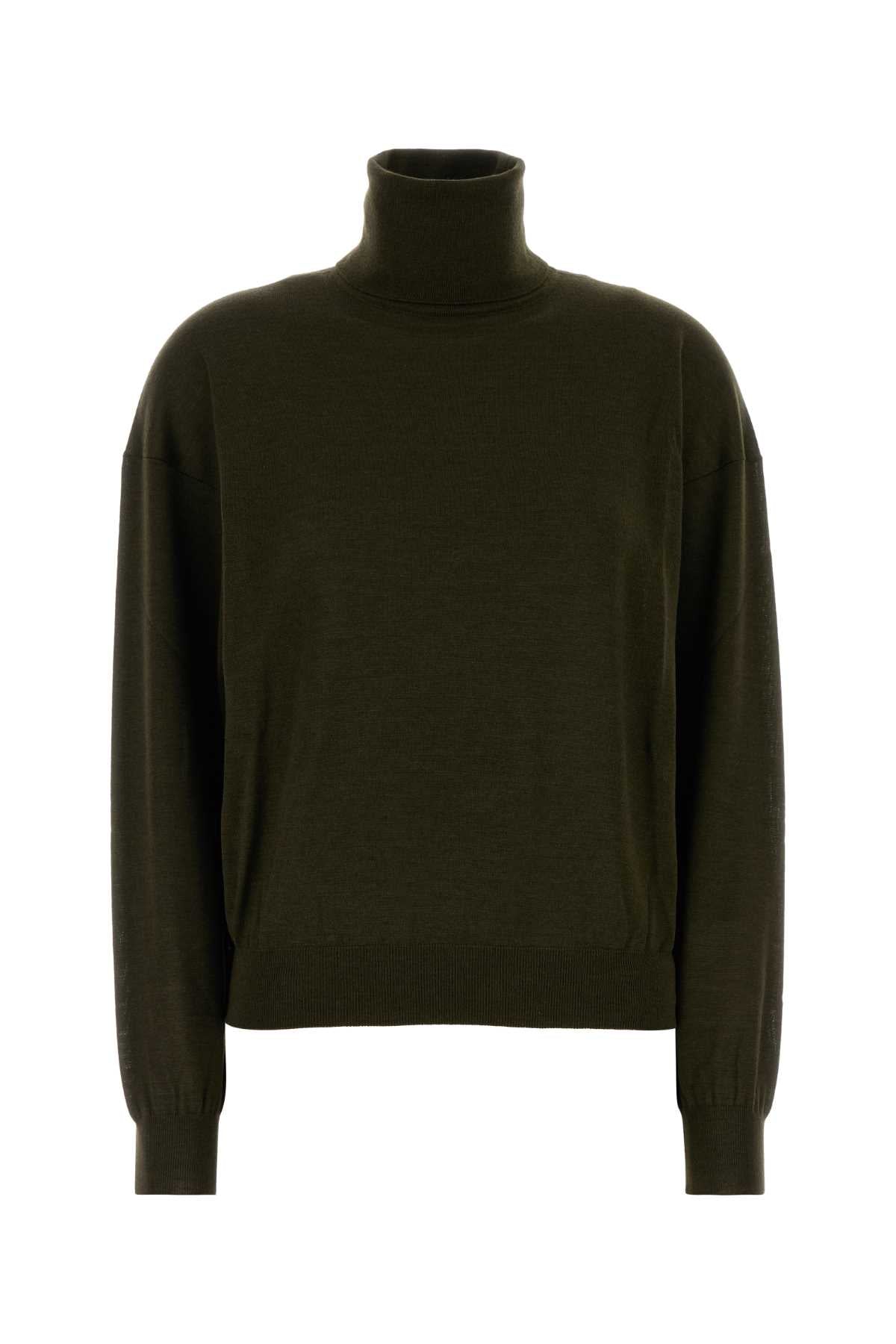 SAINT LAURENT PULL COL ROULE For Women Exterior: 35% Cashmere 35% Wool 30% Silk