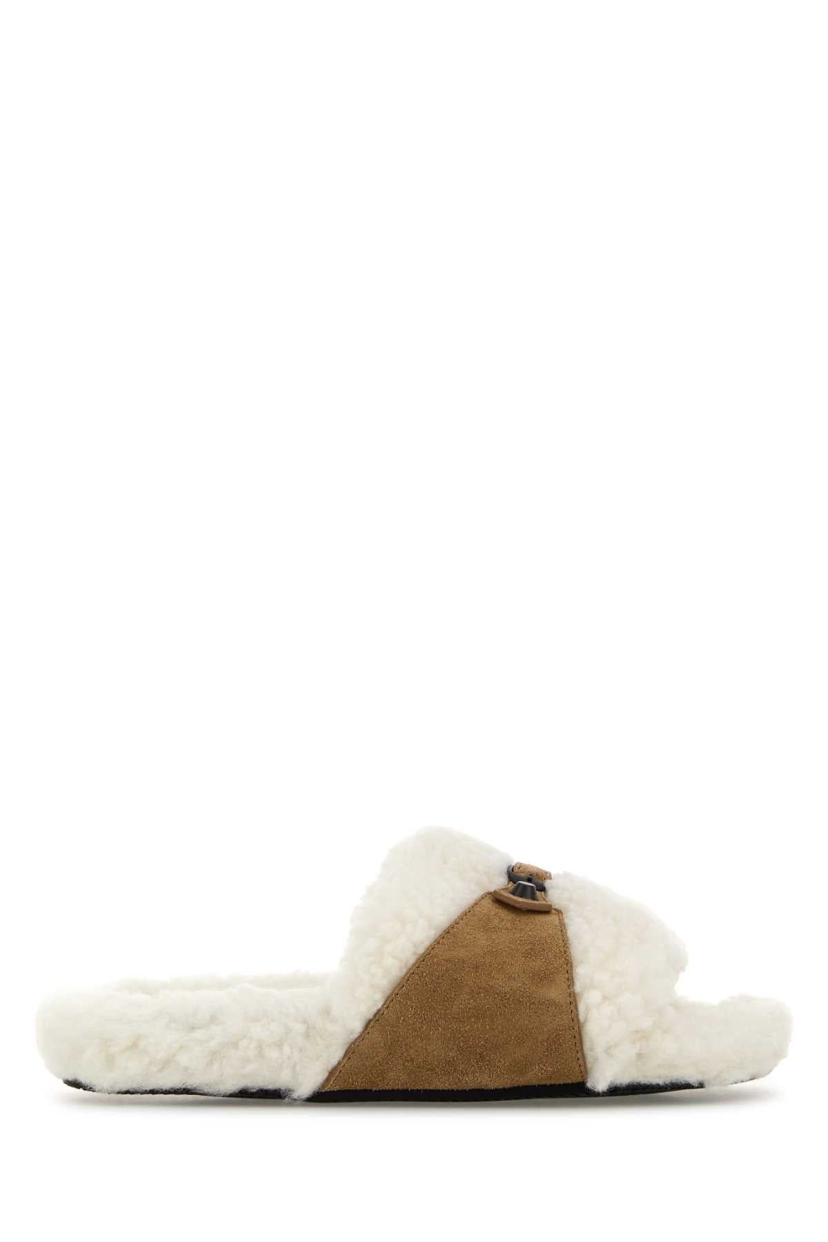 BALENCIAGA FURRY SLIDE For Women Exterior: 100% Calf Interior: 100% Fabric Sole: Rubber