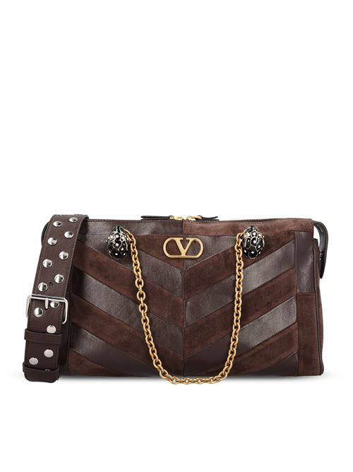 Borsa realizzata in suede e nappa