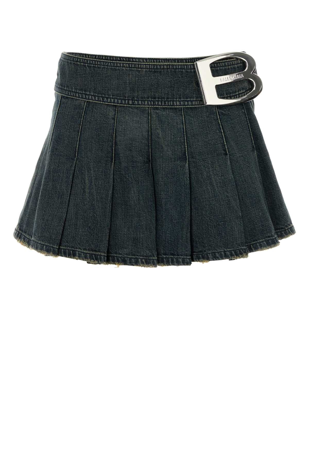 BALENCIAGA BUCKLE PLEATED SKIRT For Women Exterior: 100% Cotton