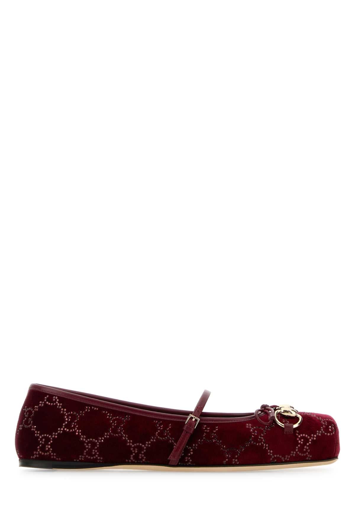 GUCCI FABRIC UPPER AND LEATHER SOLE BALLET For Women Exterior: 100% Fabric Interior: 100% Leather Sole: Leather