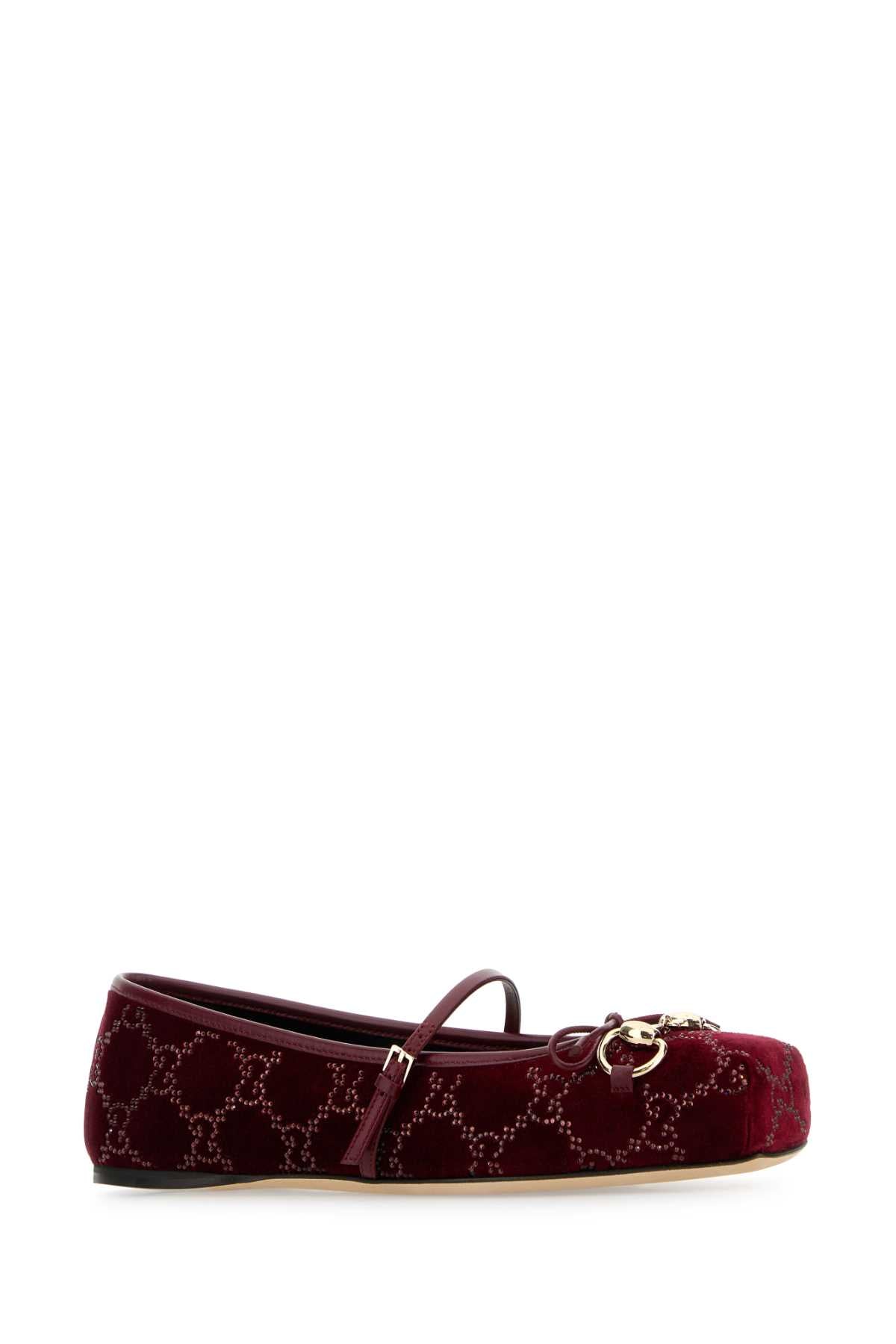 GUCCI FABRIC UPPER AND LEATHER SOLE BALLET For Women Exterior: 100% Fabric Interior: 100% Leather Sole: Leather