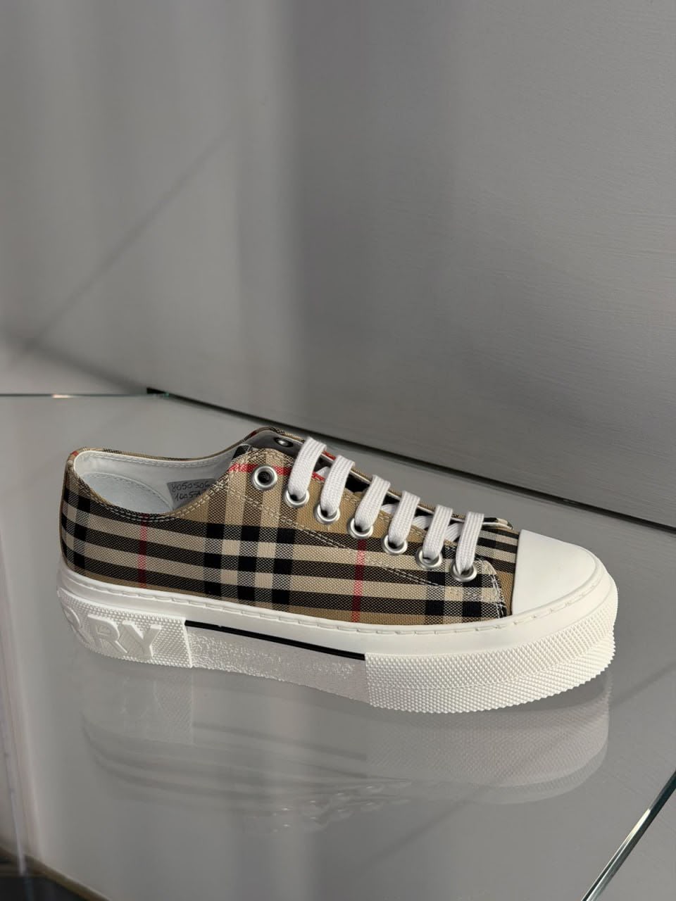 Vintage Check Cotton Platform Sneakers