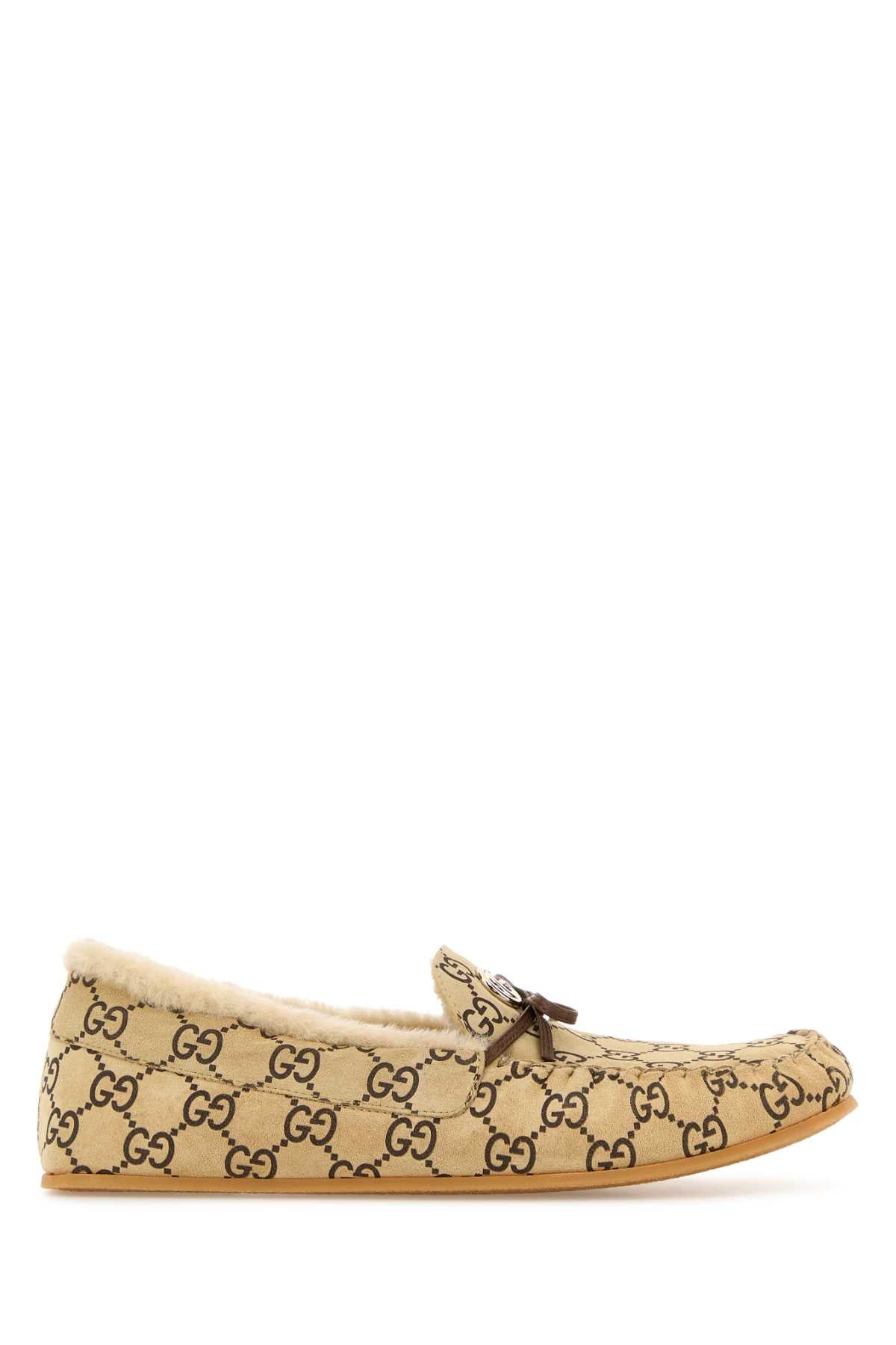 GUCCI LEATHER UPPER AND RUBBER SOLE MOCCASIN For Women Exterior: 100% Leather Interior: 100% Shearling Sole: Rubber