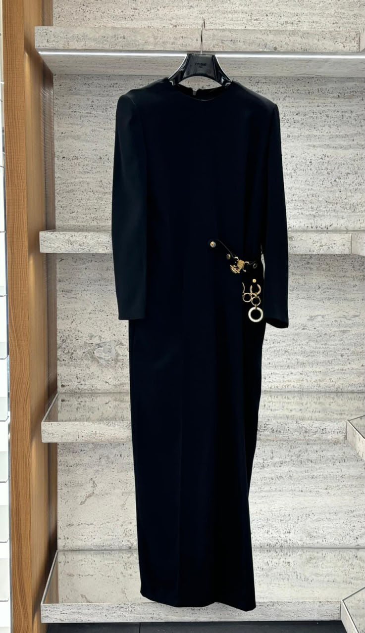 Long Dress with Chain Detail
