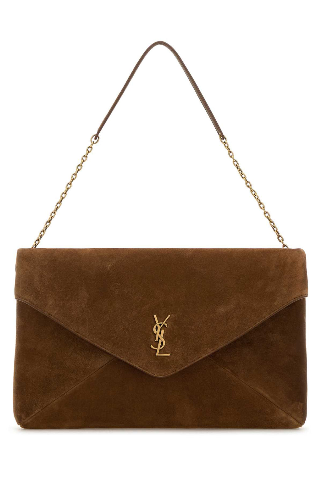 SAINT LAURENT YSL BO ENVELOPE POU For Women Exterior: 100% Suede Lining: 100% Cotton Finishing: Golden metal