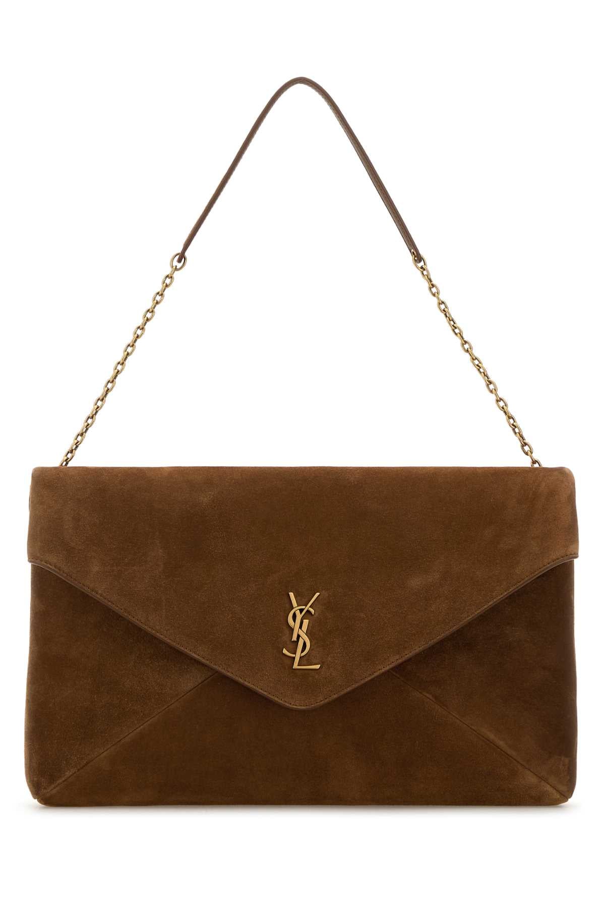 SAINT LAURENT YSL BO ENVELOPE POU For Women Exterior: 100% Suede Lining: 100% Cotton Finishing: Golden metal