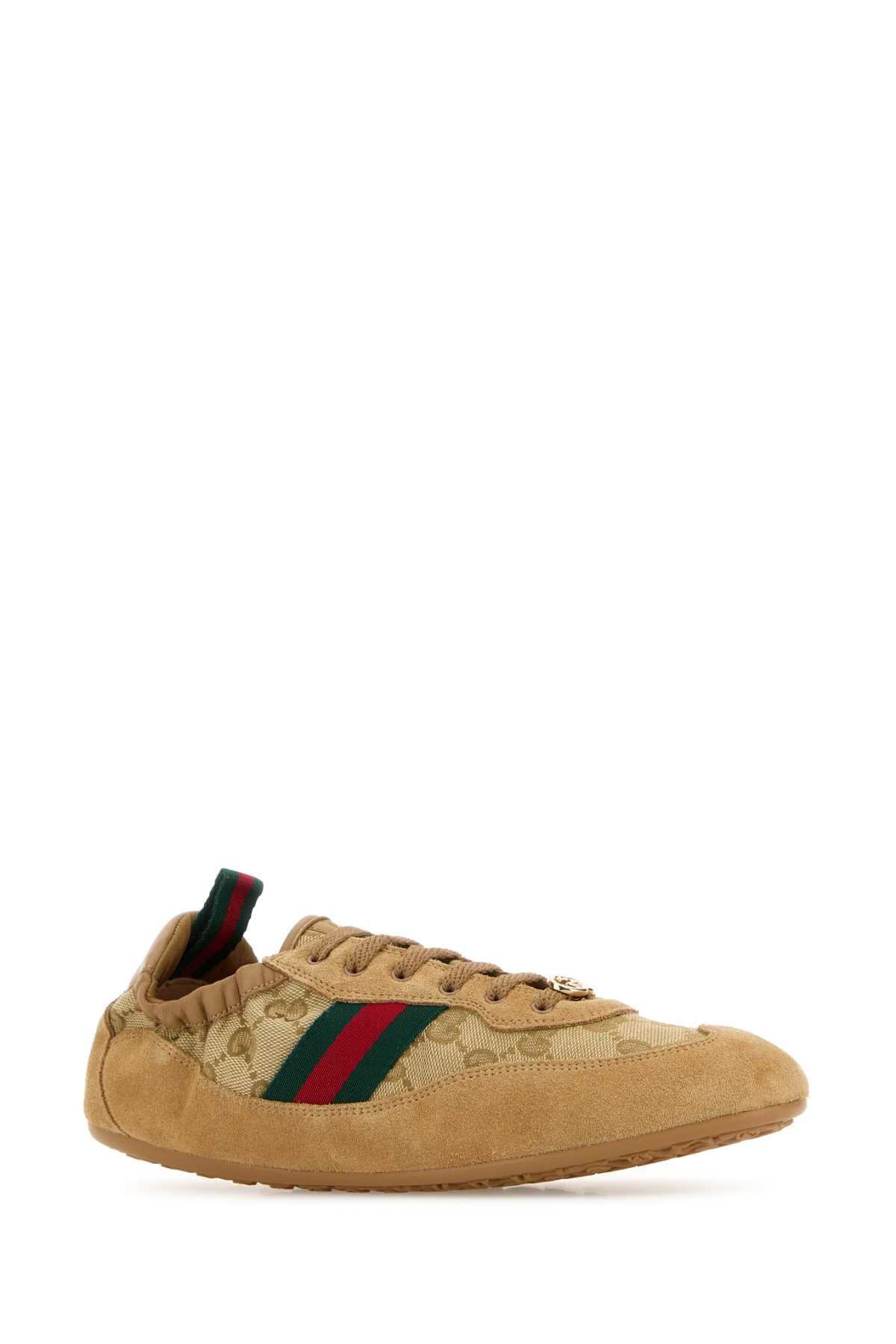 GUCCI LEATHER UPPER AND RUBBER SOLE SNEAKER For Women Exterior: 100% Fabric 100% Suede Interior: 100% Fabric Sole: Rubber