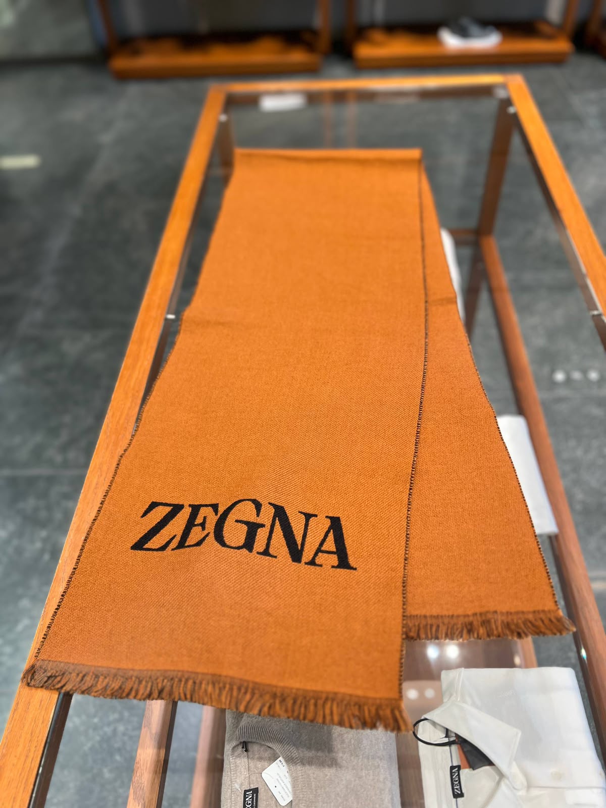 Logo-embroidered cashmere scarf