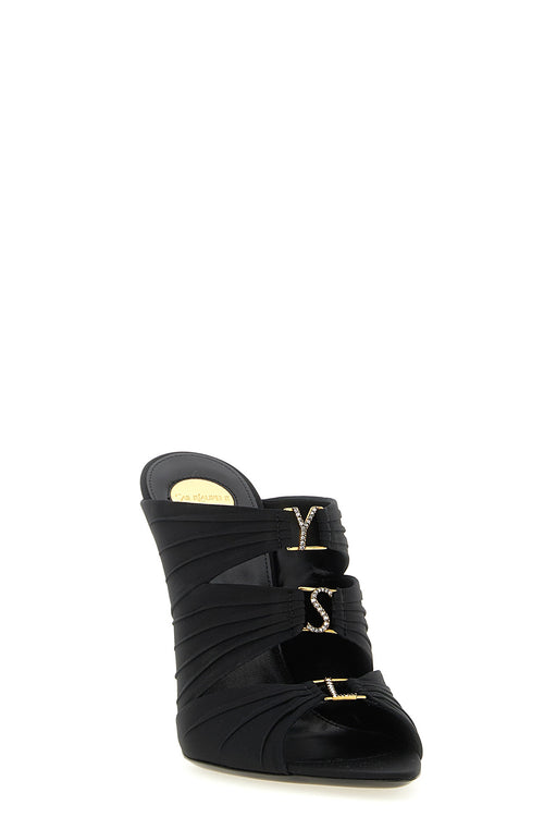 SAINT LAURENT 'Emilie' mules For Women 84% viscose, 16% acrylic
