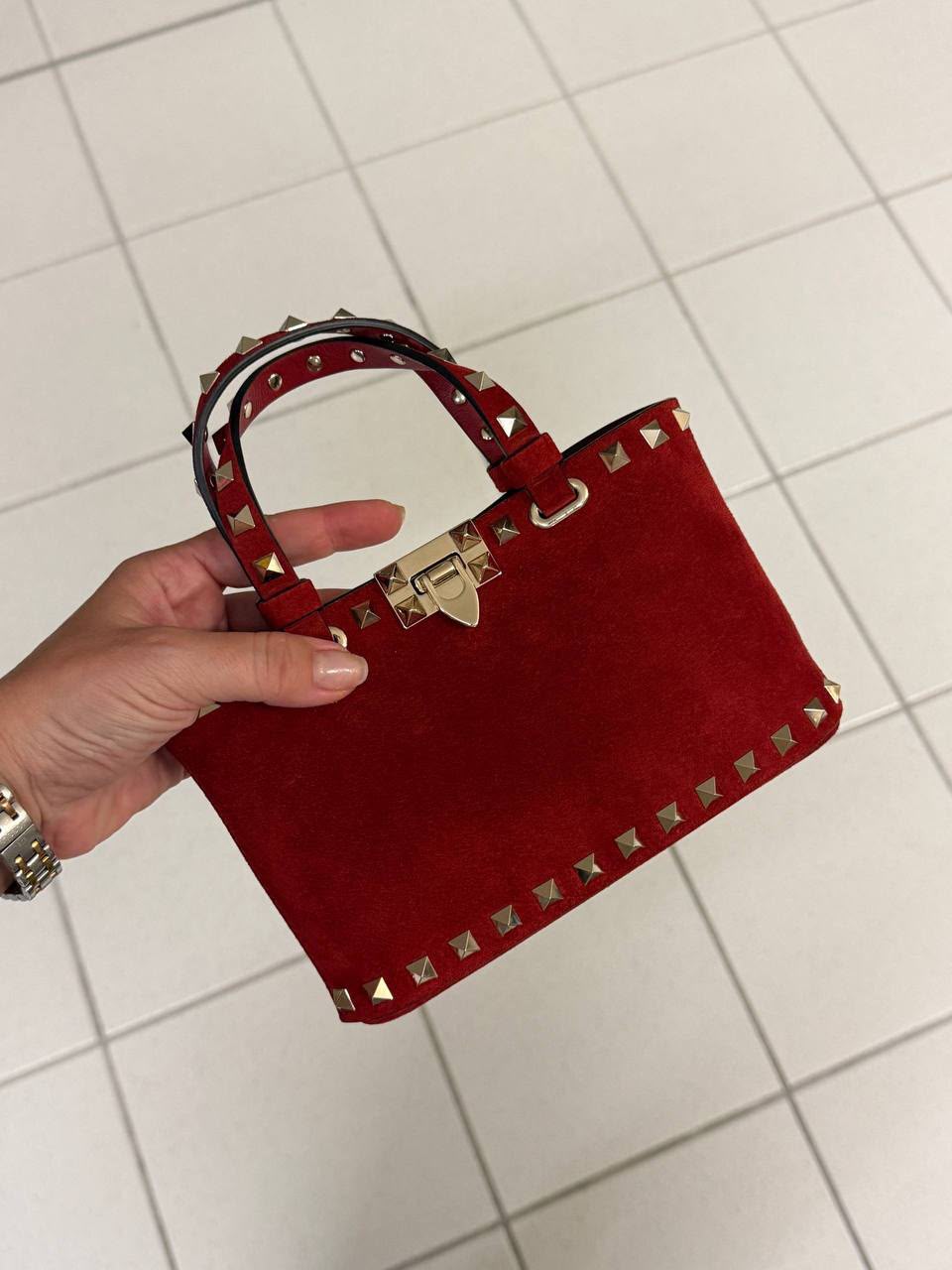 Garavani Rockstud Suede Tote Bag