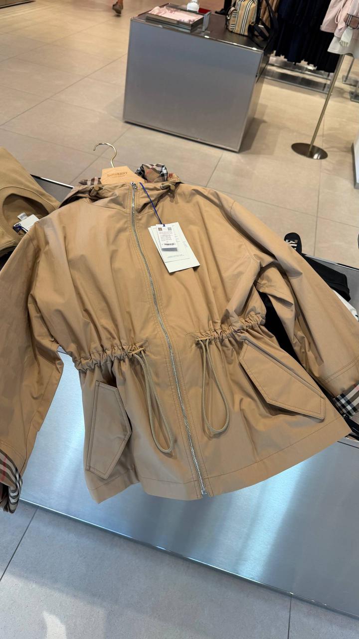 Check-Lined Hooded Jacket